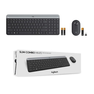 Wireless Combo Logitech MK470 คีย์บอร์ดไร้สายออปติคอลไร้สายและเมาส์นาโนรีซีฟเวอร์ Office Silent 2.4GHz 1000DPI