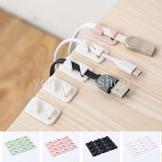12 ชิ้น / เซ็ต Universal Wire Tie Self-adhesive Cord Management Cable Holder Clip Fastener โฮมออฟฟิศโต๊ะสายเคเบิ้ลออแกไนเซอร์