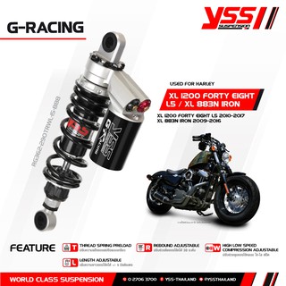 โช้คหลัง YSS RACING สำหรับ HARLEY DAVIDSON XL 1200 FORTY EIGHT L5 รุ่นปี 2010-2017 XL 883N IRON  รุ่นปี  2009-2016