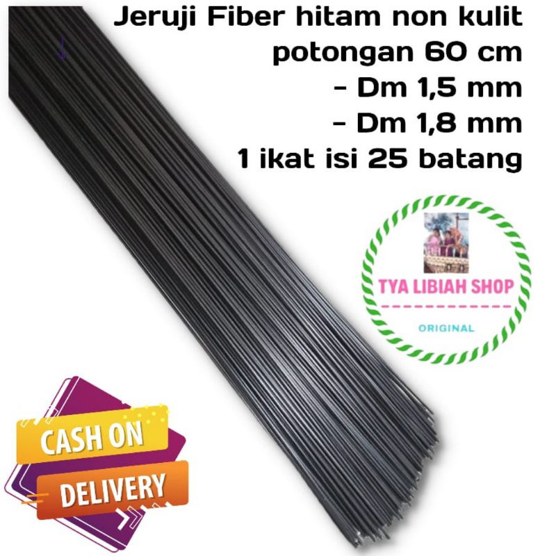 ใยแท่งสีดํา 1.5มม 1.8 มม 1 มัด บรรจุ 25 แท่ง ยาว 60 ซม. บาร์สําหรับทํากรงนก/กรงกรงกรงกรงกรง ฯลฯ