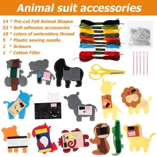 ชุดเย็บผ้าสักหลาด 14 ชิ้น ของเล่นเสริมการเรียนรู้เด็ก DIY