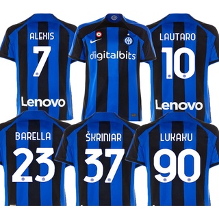 เสื้อกีฬาแขนสั้น ลายทีมชาติฟุตบอล LUKAKU LAUTARO ALEKIS 7 22 23 Inter Milan 22 23 ชุดเหย้า สําหรับผู้ชาย