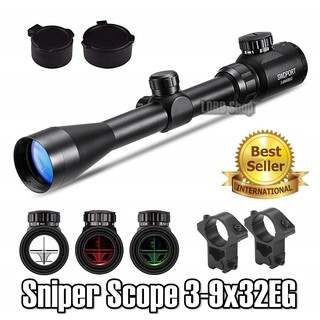 กล้องติดปืน กล้องติดปืนลม Sniper Scope 3-9x32EG กล้องส่อง กล้องส่องทางไกล กล้องติดปืน พร้อมขาจับ