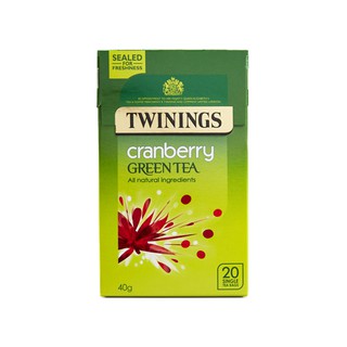 [แยกซอง/ยกกล่อง] ชา Twinings, GREEN TEA &amp; CRANBERRY (นำเข้า)