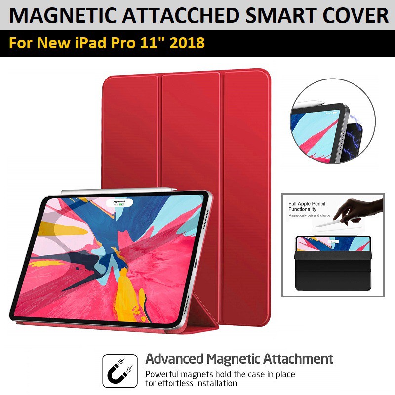 Qcase - Magnetic Smart Case for iPad Pro 11 inch 2018 [Support Apple Pencil Charging] - เคสไอแพด โปร 11 inch 2018