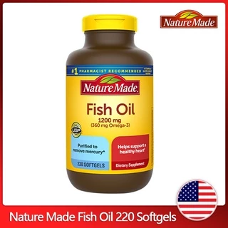 (Exp.07/2028)Nature Made Fish Oil 1200 mg 220 Softgels Nature Made ฟิชออยล์ 220 เม็ด