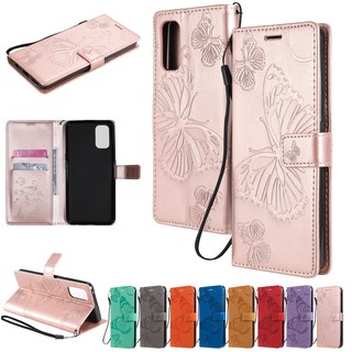 เคสโทรศัพท์แบบพับได้พิมพ์ลายผีเสื้อสําหรับ Samsung Galaxy Note10 Lite A21S A71 A51 A41 A31