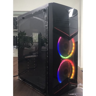 VENUZ ATX Computer Case Model VC401 ไฟ RGB แจ่มๆฝากระจกใสๆพัดลม RGB 3 ตัวประกัน 1ปีฟรีส่ง