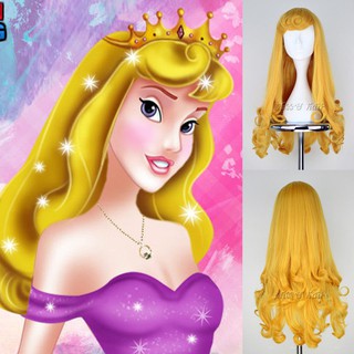 wc11 วิกผมเจ้าหญิงออโรร่าแห่งการ์ตูนเจ้าหญิงนิทรา วิกเจ้าหญิงAurora Sleeping Beauty Princess วิกเจ้าหญิงดิสนีย์