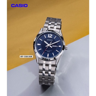 นาฬิกา Casio รุ่น MTP-1335D-2A นาฬิกาข้อมือสำหรับผู้ชาย สาย stainless หน้าปัดน้ำเงิน กันน้ำ50เมต ของแท้ 100% ประกัน 1ปี