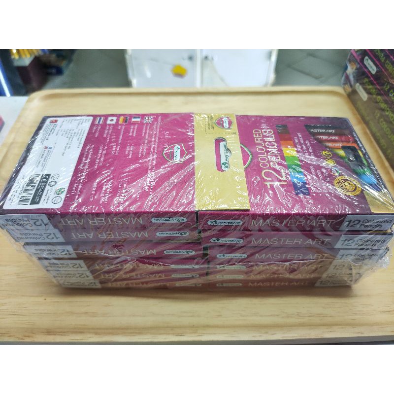 1โหล/12กล่อง สีไม้ มาสเตอร์อาร์ต แท่งสั้น (กล่อง12สี)ไส้สีสูตรใหม่ ไส้ใหญ่พิเศษ