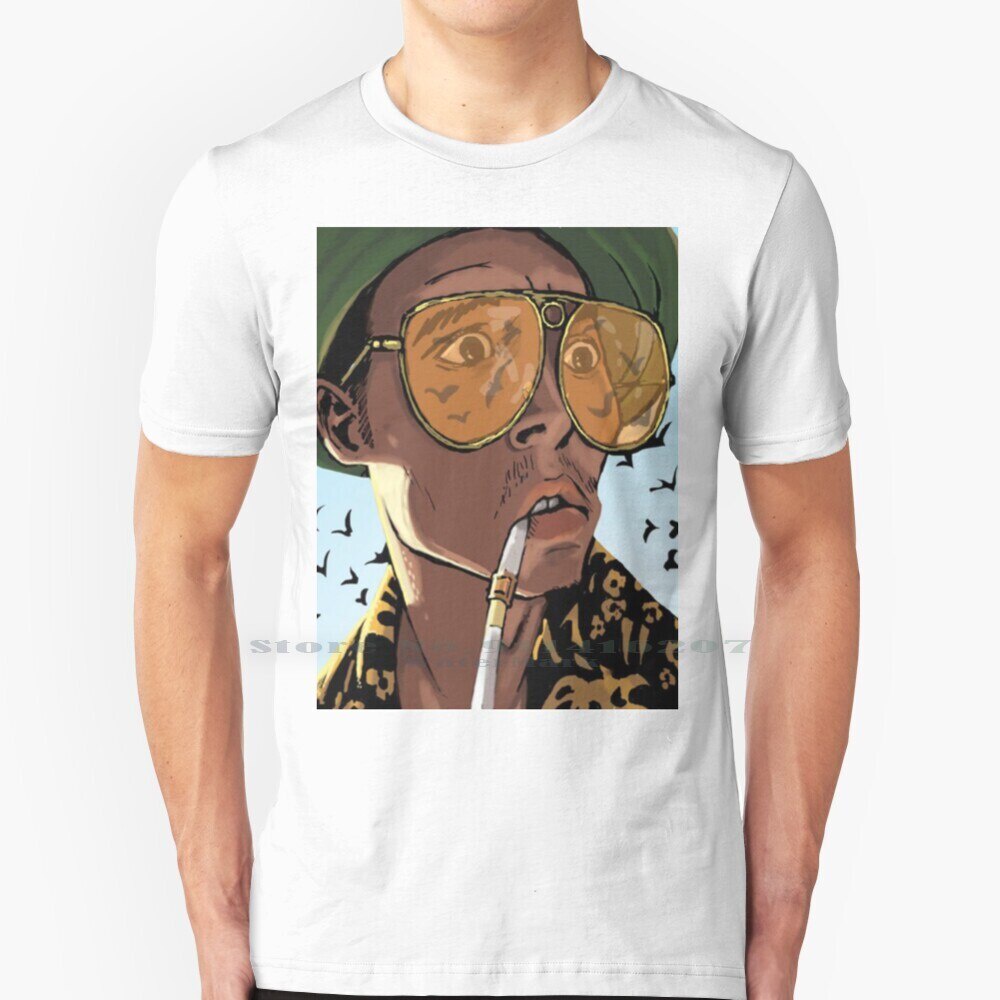 Fear และ Loathing ใน Las Vegas T เสื้อผ้าฝ้ายแท้ 100% Fear และ Loathing ใน Las Vegas Hunter S Thomps