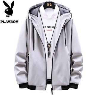 Playboy เสื้อแจ็กเก็ตลําลอง มีฮู้ด แฟชั่นฤดูใบไม้ผลิ สําหรับผู้ชาย 2020