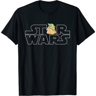 เสื้อยืดโอเวอร์ไซส์เสื้อยืด พิมพ์ลายโลโก้ Star Wars and The Child from The Mandalorian สําหรับเด็กS-3XL