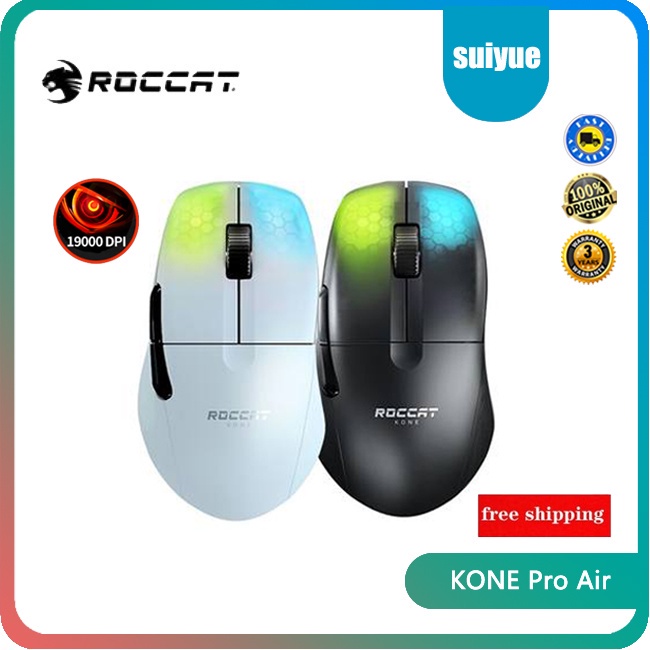 Roccat Kone Pro เมาส์ออปติคอลเล่นเกมแบบไร้สายพร้อม Rgb Lighting