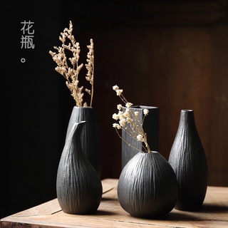 &lt;ใหม่! Night Black&gt; แจกันสีโอลีฟ Olive Green/ Night Black Ceramic Van มี 5แบบ ตกแต่งบ้าน, ห้องรับแขก, โต๊ะทานข้าว