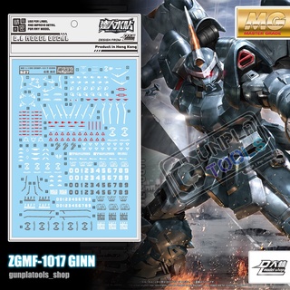 [ D.L Model ] Water decal S27 ดีคอลน้ำสำหรับ ZGMF-1017 GINN (MG)