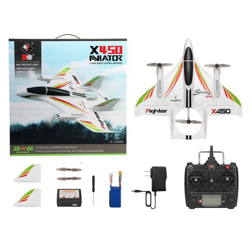 เครื่องบินบังคับวิทยุ X450 AVIATOR 2.4GHZ radio control airplanes. ระบบมอเตอร์ brushless 3 ตัว