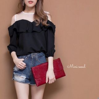 Korea See-Through Blouse (เสื้อผ้าแฟชั่นราคาถูก)
