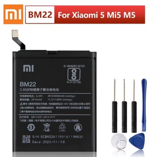 Original XIAOMI BM22เปลี่ยนแบตเตอรี่สำหรับXiaoMi 5 Mi5 M5 Primeแท้โทรศัพท์แบตเตอรี่2910MAh