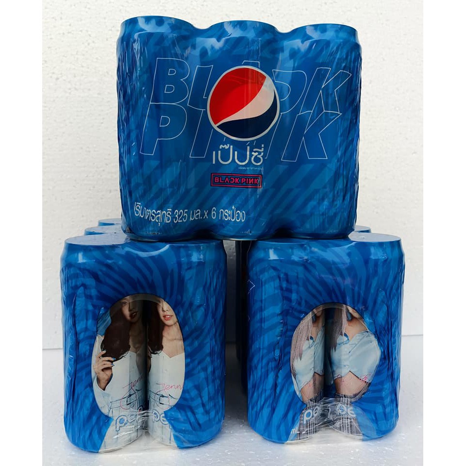 ส่งฟรี  PEPSI BLACKPINK เป๊ปซี่ ลายแบล็คพิงค์ ปริมาตรสุทธิ 325ml ยกแพ็ค 6กระป๋อง (มีลายให้เลือก)  JENNIE   ฟรีปลายทาง