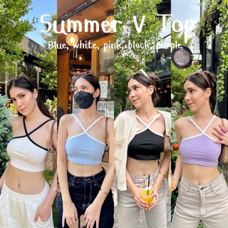 🌷Summer V Top🌷 เสื้อกล้ามครอป สีพาสเทลทูโทน น่ารักมากกก ลุคน่ารักสดใส แมชง่าย ถ่ายรูปคาเฟ่ไหนก็ปัง