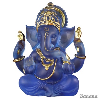 Lord Ganesh Statues - Clear Colored Glaze Ganesha Figurine - Elephant God Buddha Sculpture for Home Car Decor