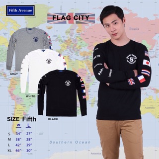 เสื้อยืดแขนยาว Flag city