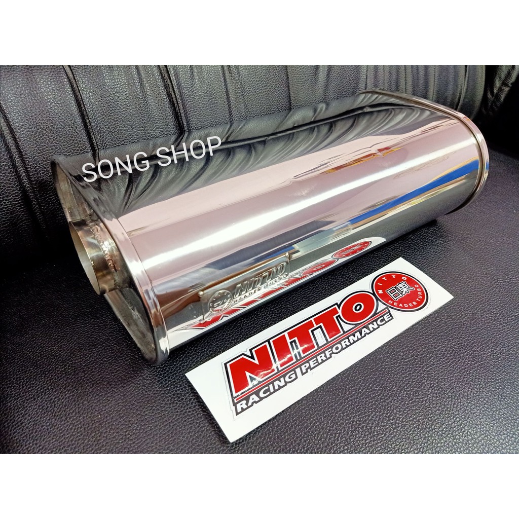 ท่อไอเสียพักกลาง สแตนเลส Nitto ใส้ตระแกรงตรง รู 2.5  สูตรเพิ่มแรงบิดเครื่องยนต์  งาน Nitto แท้