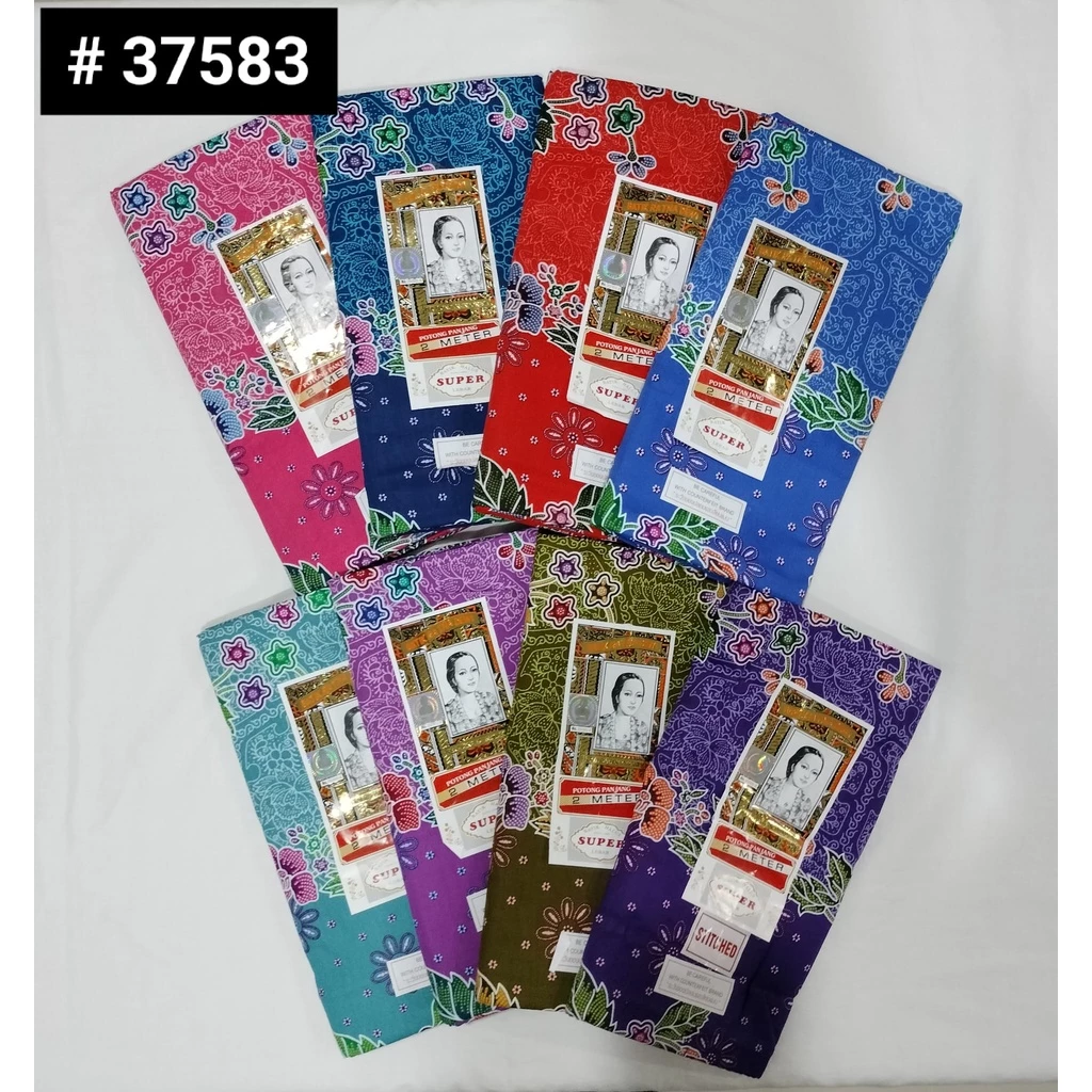 ผ้าถุงตรา เจ้าหญิง ซุปเปอร์ RATNA DEWI #37583 ลายดอกเฟื่องฟ้า คอตตอนแท้ 100% สีหวานสวย เย็บเสร็จแล้ว ขนาด 2 เมตร