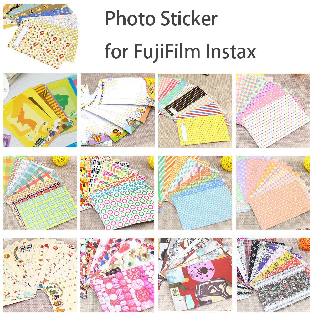100 ชิ้นฟิล์มโพลารอยด์สติกเกอร์ภาพสําหรับ FujiFilm Instax Mini 7s/7c 8/8+/9/11 mini 25/26 mini 90 SQ