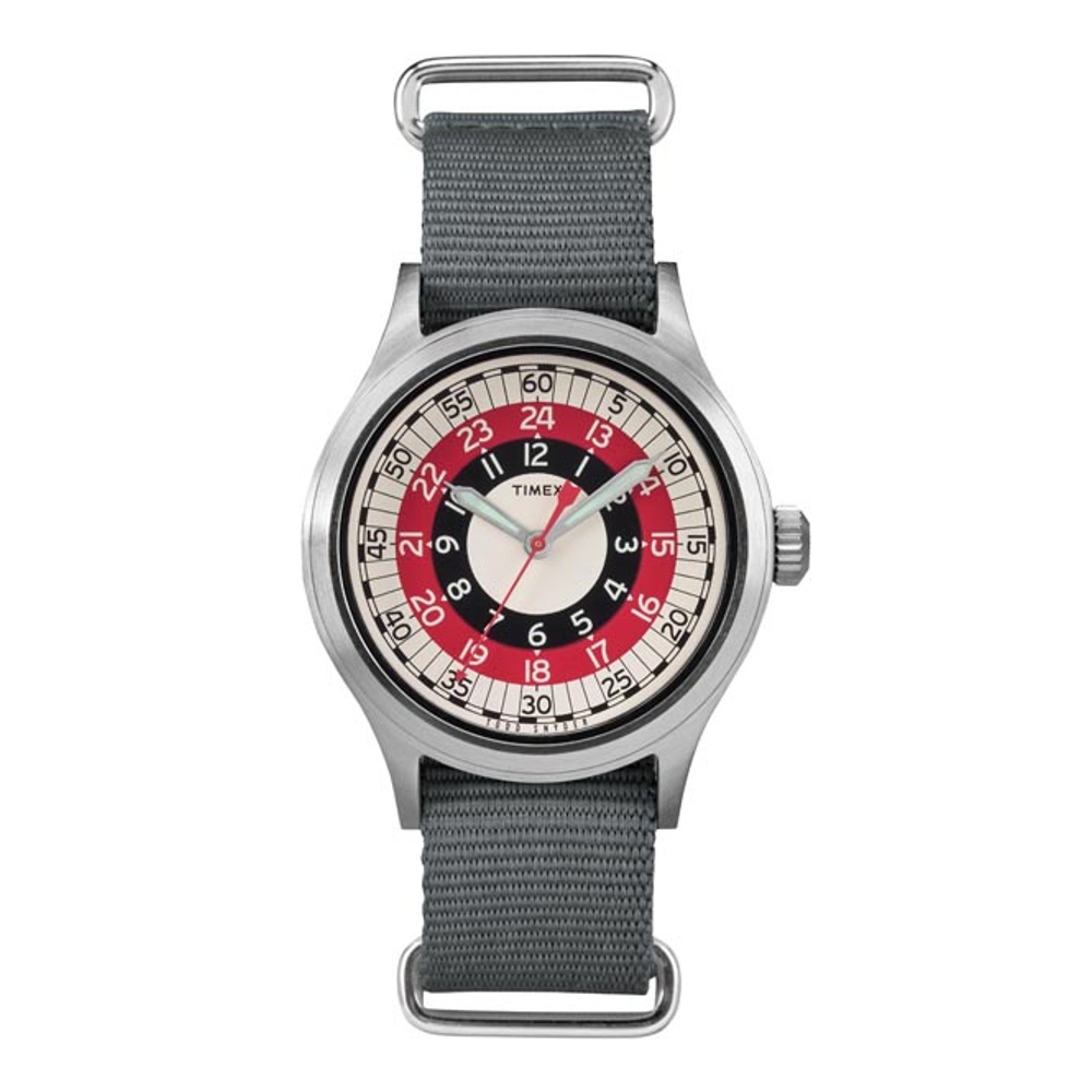 Timex TW4B05700 นาฬิกาข้อมือผู้ชายและผู้หญิง สายไนล่อน สีเทา