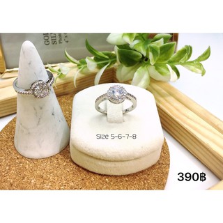 แหวนเพชรรอบนิ้ว ไซส์ 5-6-7-8 ราคา 390฿ #แหวนเพชรรอบนิ้ว #แหวนเพชรcz #czring #แหวนเพชรเม็ดกลม #แหวนเพชร