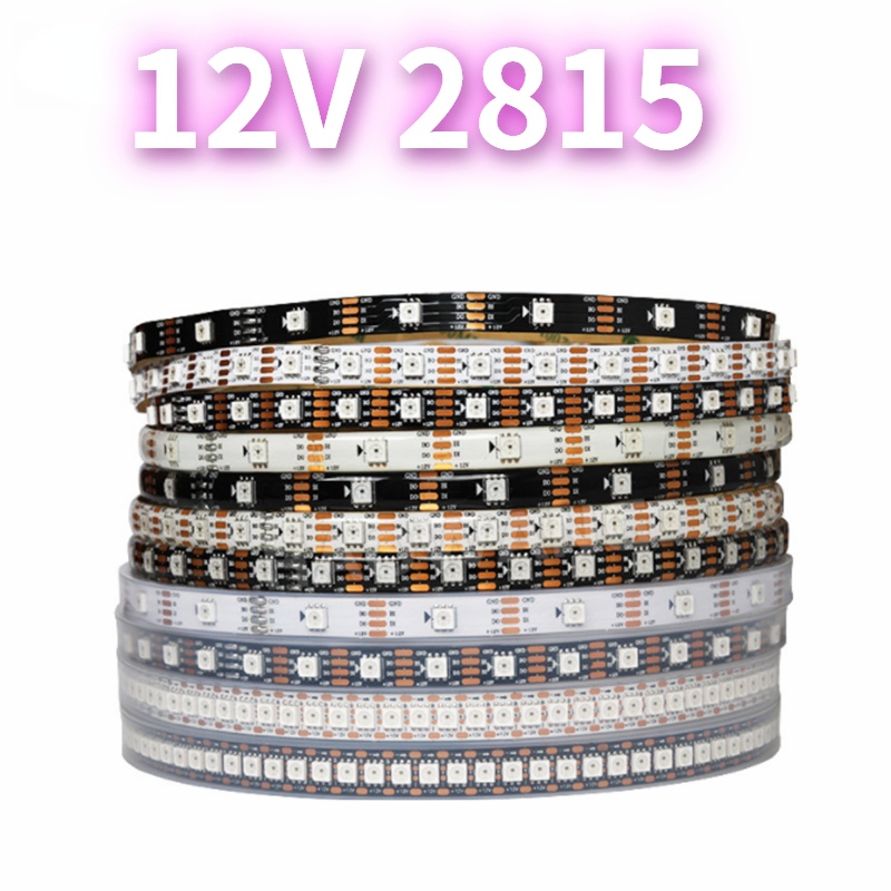 เทปไฟ Led RGB WS2815 DC12V (WS2812 WS2813) 1 ม. 5 ม. 30 60 144 ดวง สีดํา ขาว PCB IP30 IP65 IP67