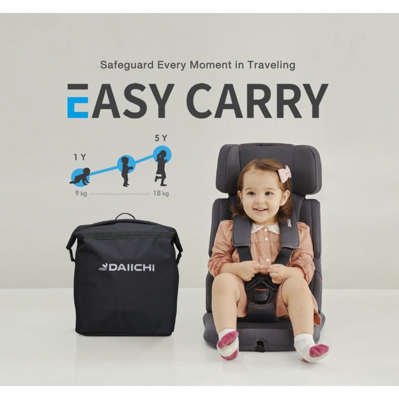 คาร์ซีทแบบพกพา DAIICHI รุ่น Easy Carry มือสอง สภาพ 99% (ใช้งานแค่1ครั้ง)