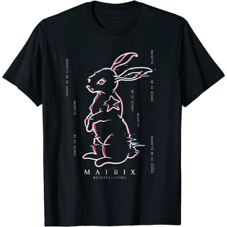 เสื้อยืดพิมพ์ลายเสื้อยืดเสื้อยืด ลายกระต่าย The Matrix 4 Illusion สําหรับผู้ชาย และผู้หญิงS-4XL