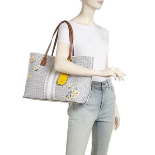 กระเป๋าสะพายไหล่ Tory Burch Gemini Canvas Applique Tote Bag