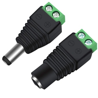 1 Pair Male + Female High Quality 2.1/2.5mm x 5.5mm DC Power Jack Adapter Connector Plug CCTV Camera