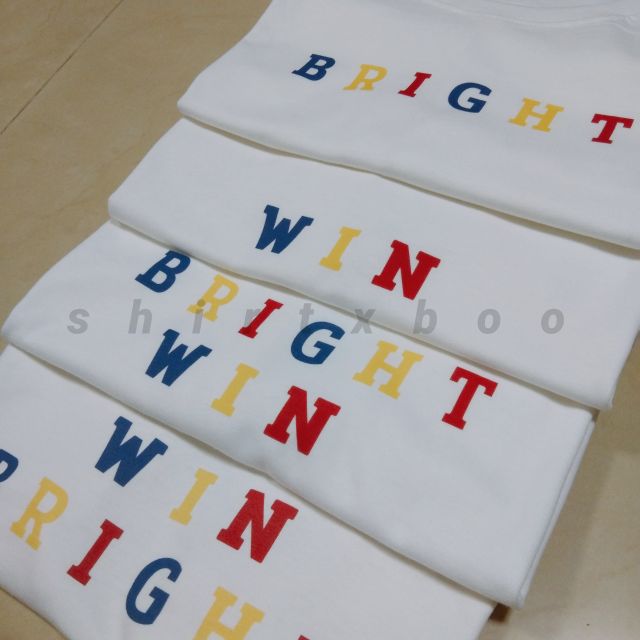 เสื้อสีขาวสกรีน เปลี่ยนคำได้! ไซส์ s-4xl 🥺🌷 #ไบร์ทวิน มีของแถมจำนวนจำกัด!!