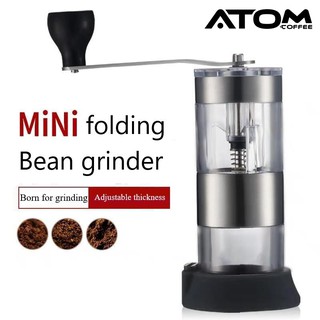 ATOM COFFEE ที่บดกาแฟอะคริลิคใส coffee grinder  ขนาด 25 G เฟืองเซรามิค ปรับความละเอียดได้ พกพาสะดวก