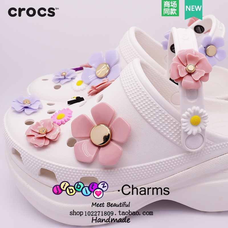 JIBBITZ cross charms ตัวติดรองเท้า ดอกไม้DIY ตัวติดรองเท้า cross