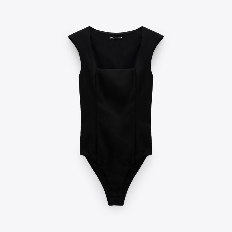 บอดี้สูทเสริมไหล่ ZARA BODYSUIT WITH SHOULDER PADS (used สภาพดี