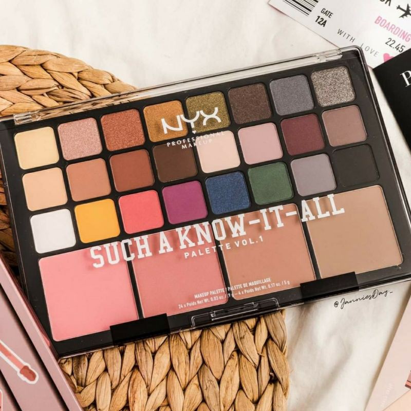 NYX SUCH A KNOW IT ALL พาเลทอายแชร์โดว์ 24 สี บลัชออน คอนทัวร์ แท้100%