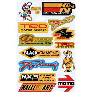 สติกเกอร์แต่งรถ ติดรถยนต์ รถมอเตอร์ไซค์ หมวกกันน็อค โลโก้ สปอนเซอร์ Racing sticker Sponsor ขนาด 27 x 18 cm ST055