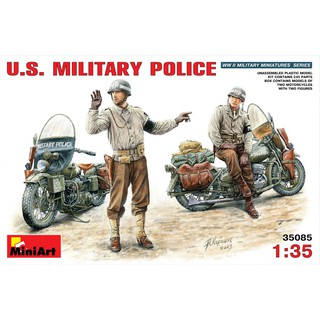 โมเดลรถมอเตอร์ไซด์และฟิกเกอร์ทหาร MiniArt 1/35 MI35085 U.S. Military Police