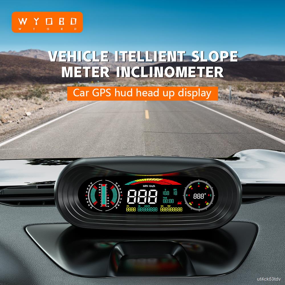 Wyobd P18 Gps Hud Car Digital Inclinometer Slope Meter Pitch Angle Off