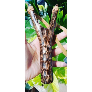 หนังสติ็กง่ามไม้โบราณไม้ตาลแท้Handmade‼️แถมลูกบอลดินเผาฟรีค่ะ
