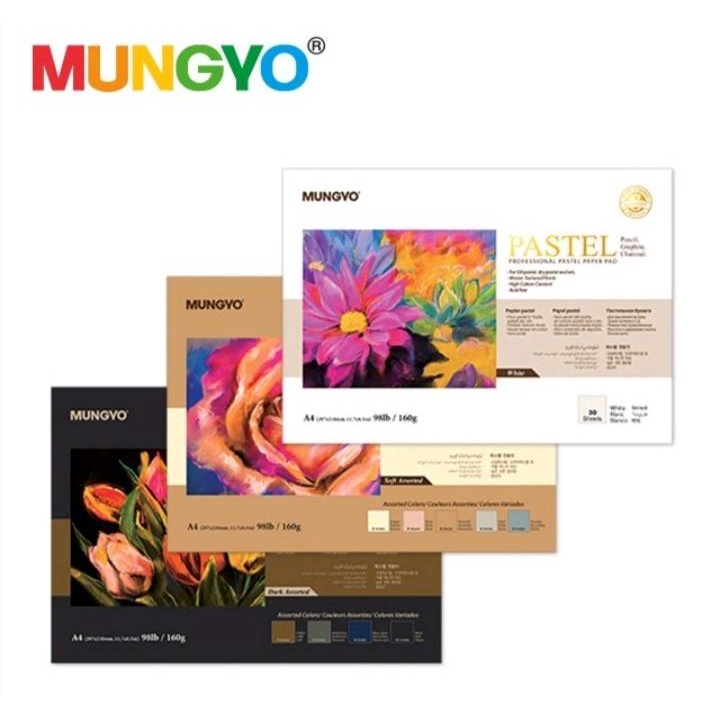 กระดาษสีชอล์ค PASTEL Paper Mungyo สี WHITE / DARK / SAND ขนาด A4 / A3