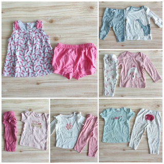 🔥ชุดเซ็ทเด็กผู้หญิง แบรนด์ Carters size 3m-12m งานขีด/ขูดป้าย