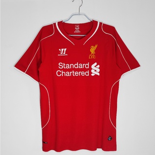 เสื้อกีฬาแขนสั้น ลายทีมชาติฟุตบอล Liverpool 2014/15 season คุณภาพสูง AAA สไตล์เรโทร ไซซ์ S-XXL